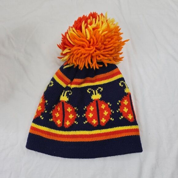 Aris vintage ski toboggan Lady bug with a pom pom - Picture 2 of 3